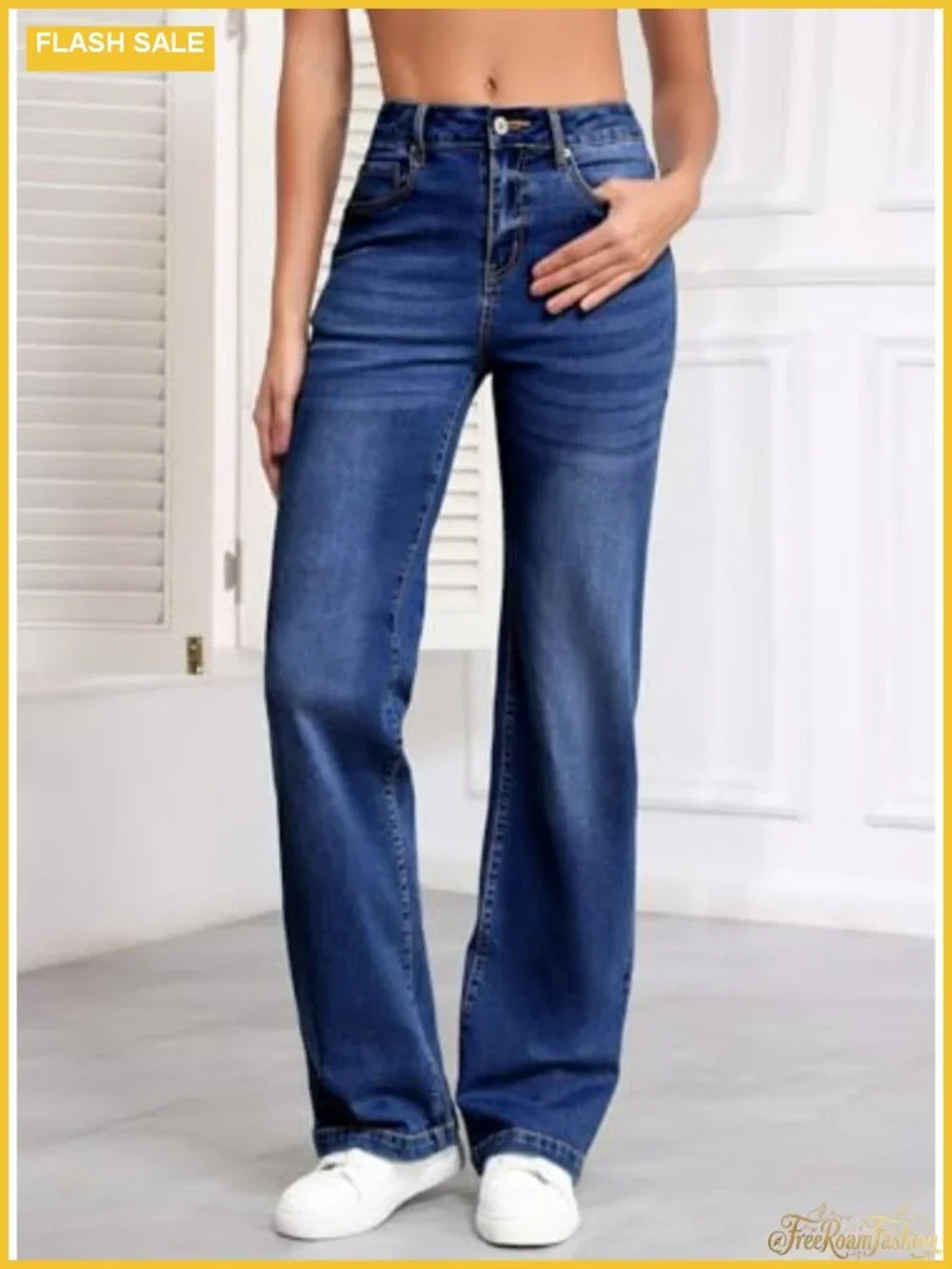 High Waisted Wide Leg Jeans Straight Denim Pants